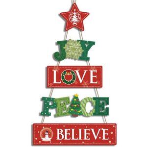 Joy Love Peace Christmas Indoor Outdoor Decoration,Hanging Christmas,20.4"X12.6"